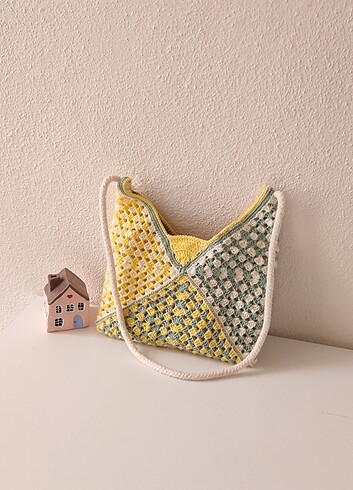 Örgü motif çanta  - Görsel 4