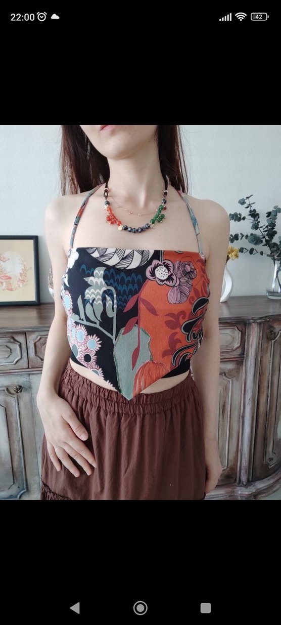 y2k bağcıklı bandana crop - Görsel 3