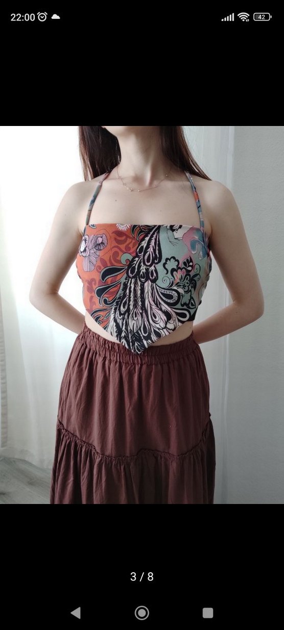 y2k bağcıklı bandana crop - Görsel 2