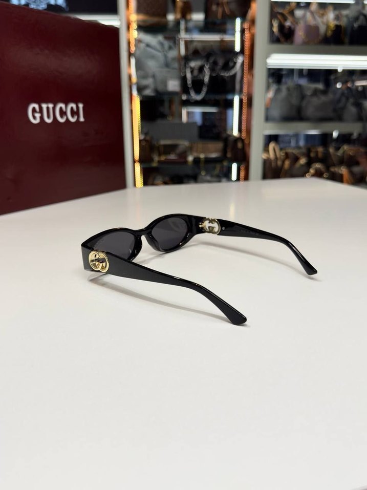 Gucci Siyah Parlak Gucci Kadın Güneş Gözlüğü - Görsel 3