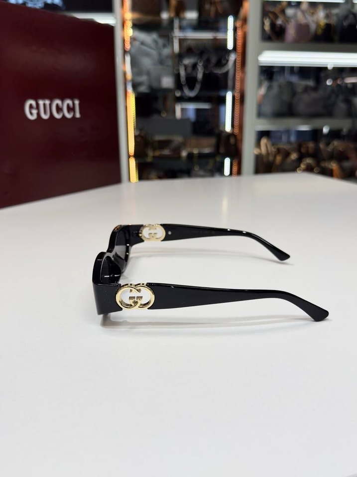 Gucci Siyah Parlak Gucci Kadın Güneş Gözlüğü - Görsel 4
