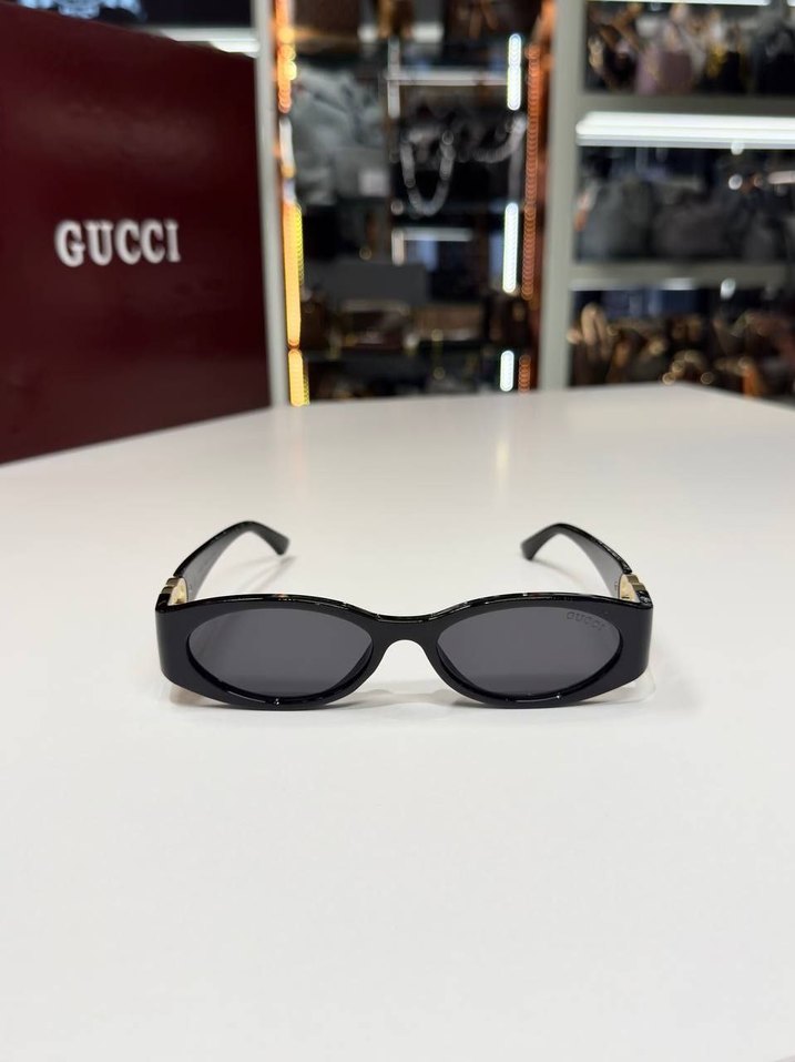 Gucci Siyah Parlak Gucci Kadın Güneş Gözlüğü - Görsel 2