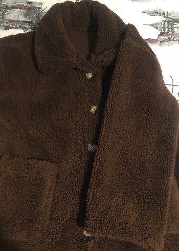 Düğmeli Kadın Kahverengi Kaban - Görsel 3