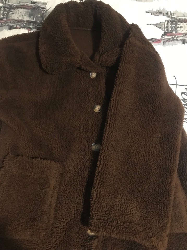 Düğmeli Kadın Kahverengi Kaban - Görsel 3