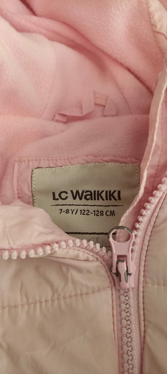 Kız Çocuk Pembe Kapüşonlu Fermuarlı Mont - Görsel 2