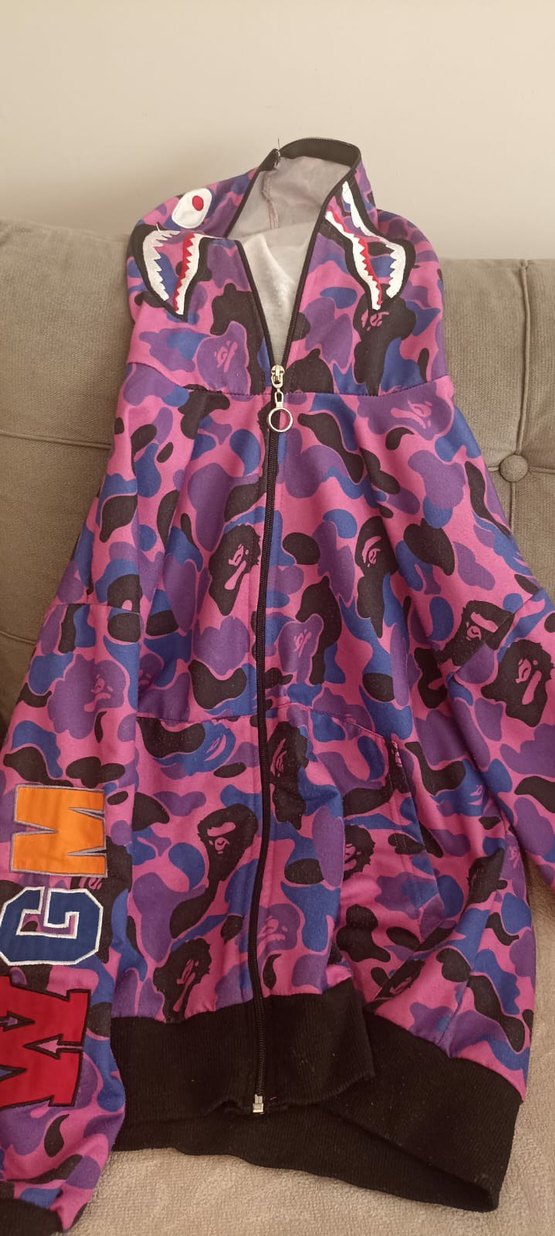 Kapüşonlu Baskılı Fermuarlı Ceket - Görsel 2