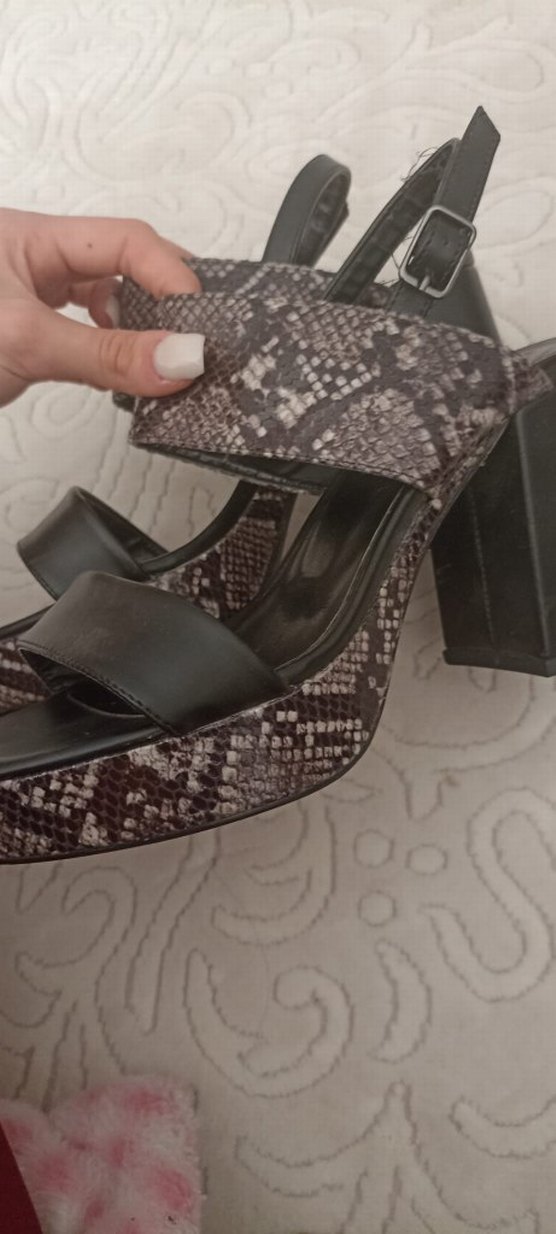Yılan Desenli Topuklu - Görsel 4