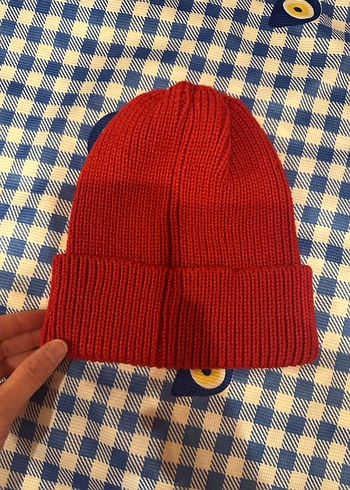 Kadın Kırmızı Örgü Bere - Görsel 2