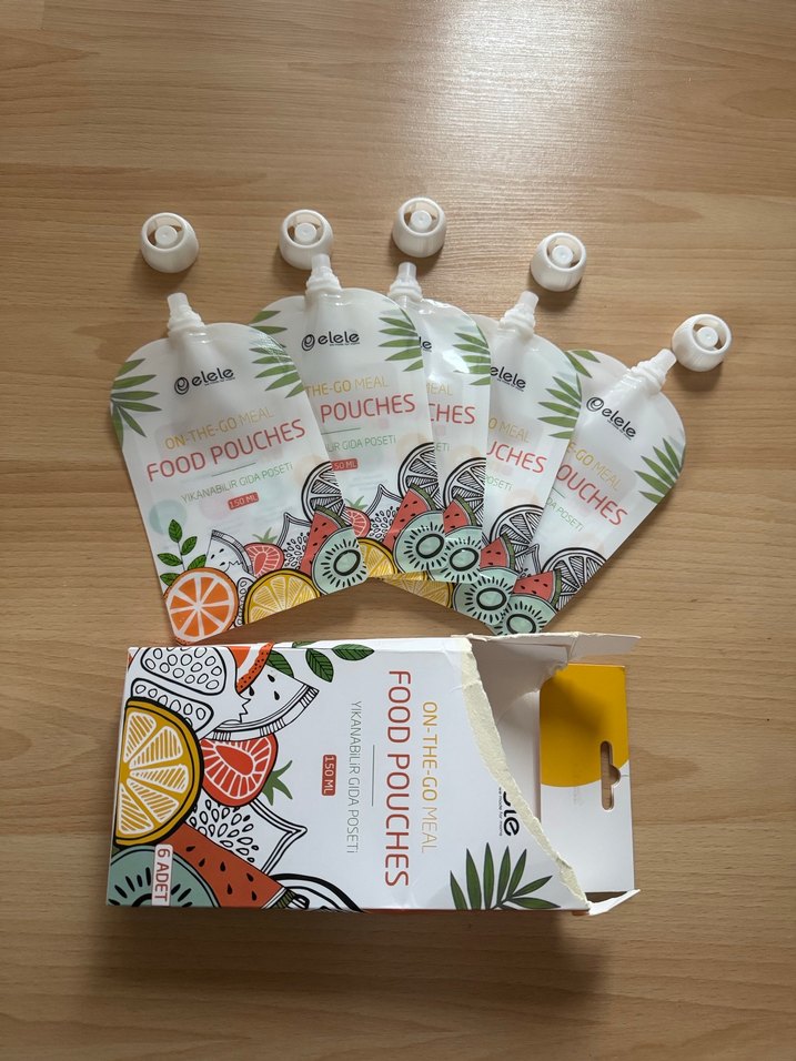 Elele Baby Renkli Çocuk Mama Poşetleri - 5 Adet - Görsel 2