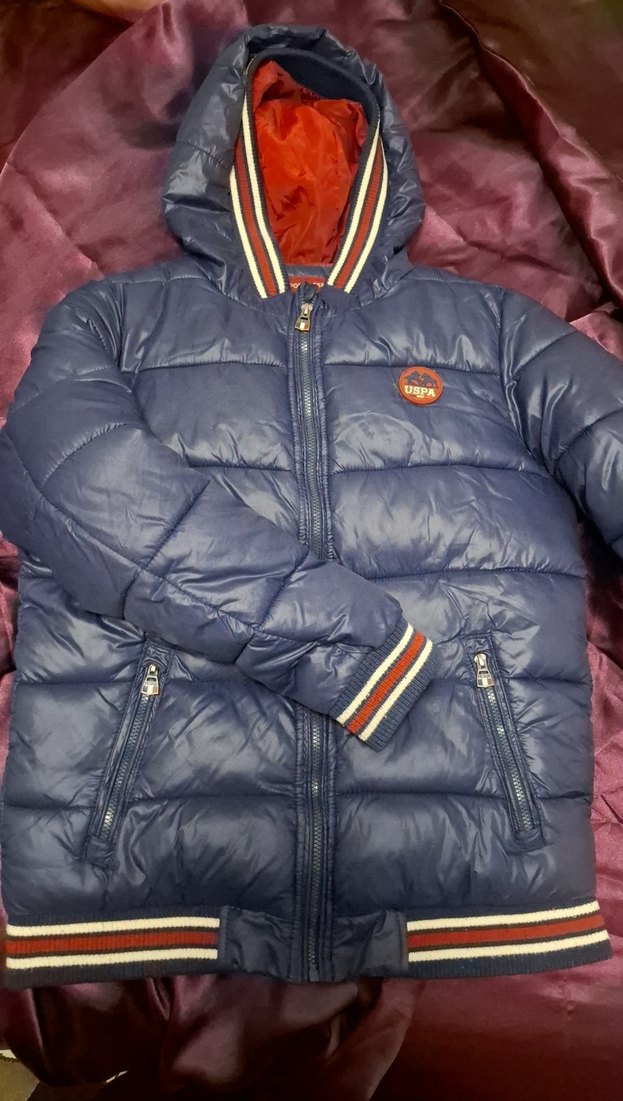 U.S Polo Assn. Erkek Çocuk Lacivert Kapüşonlu Fermuarlı Mont - Görsel 2