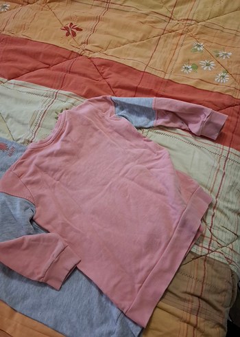 USPA Pembe Baskılı Kız Sweatshirt ve Gri Eşofman Takımı - Görsel 7