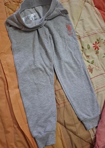 USPA Pembe Baskılı Kız Sweatshirt ve Gri Eşofman Takımı - Görsel 5