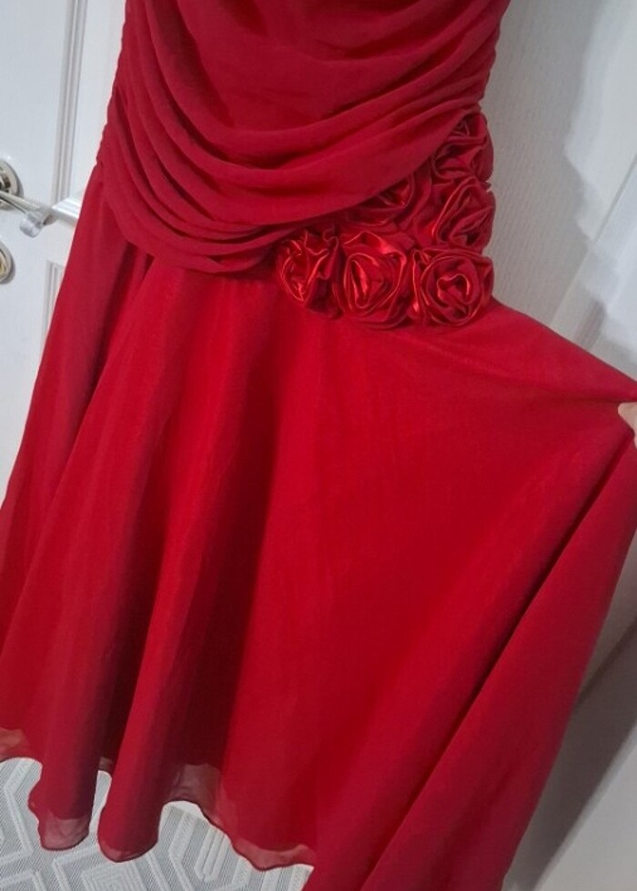 Kırmızı balık abiye - Görsel 5