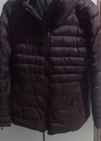 Bordo Fermuarlı Kadın Kışlık Mont