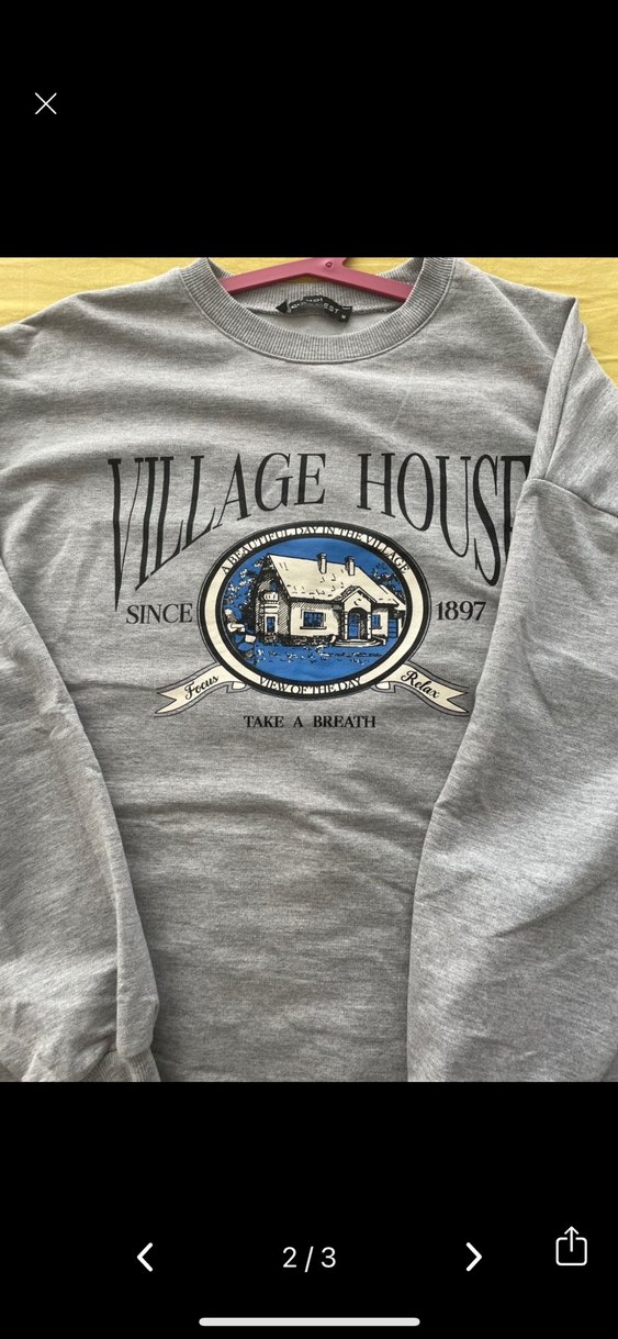 Gri Uzun Kollu Baskılı Kadın Sweatshirt - Görsel 2