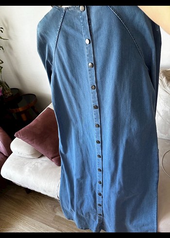 Uzun Denim Elbise- Kevser Sarıoğlu - Görsel 4