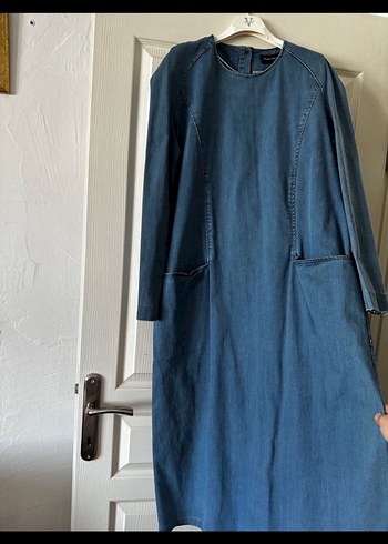 Uzun Denim Elbise- Kevser Sarıoğlu - Görsel 2