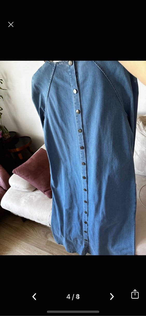 Uzun Denim Elbise- Kevser Sarıoğlu - Görsel 4