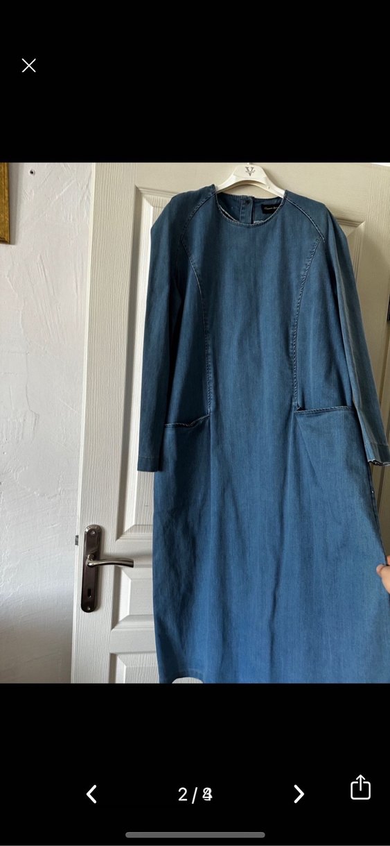 Uzun Denim Elbise- Kevser Sarıoğlu - Görsel 2