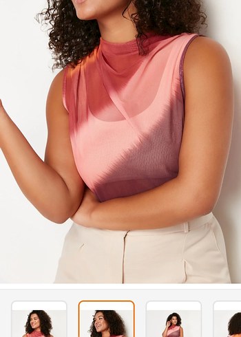 Drapeli Yüksek Yakalı Kolsuz Kadın Bluz - Görsel 2