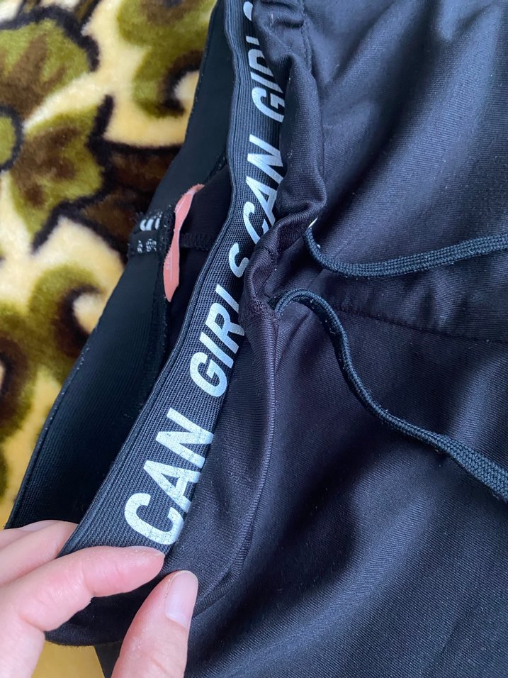 Kadın siyah  Elastik Bel Spor Pantolon - Görsel 3