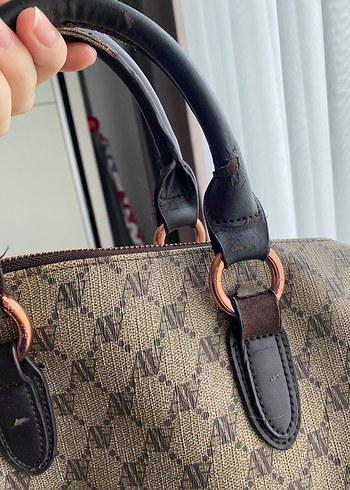 Armine Kahverengi Desenli Deri Kadın Çanta - Görsel 6