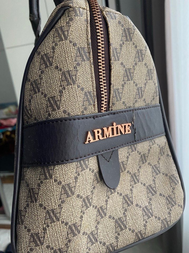 Armine Kahverengi Desenli Deri Kadın Çanta - Görsel 5