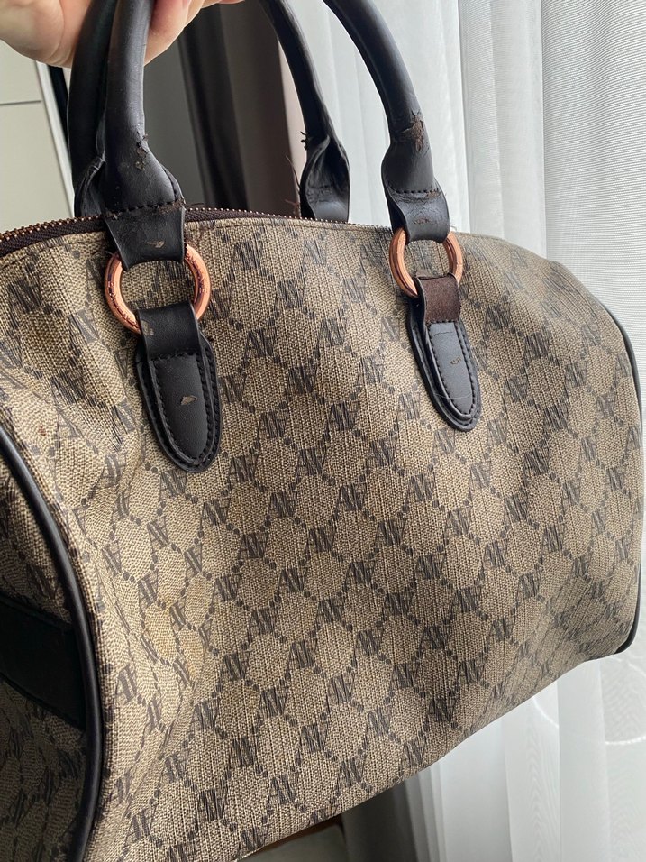 Armine Kahverengi Desenli Deri Kadın Çanta - Görsel 3