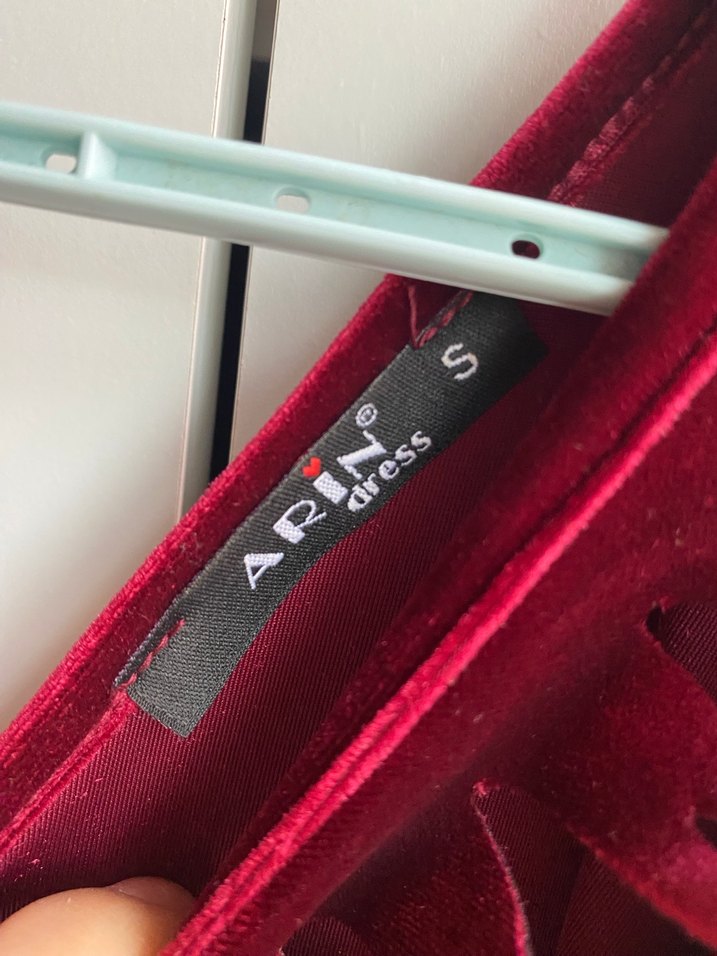 Bordo Kadife Elbise - Görsel 3