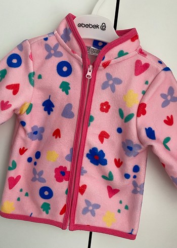 Renkli Desenli Kız bebek  Polar Ceket 9 ay - Görsel 2