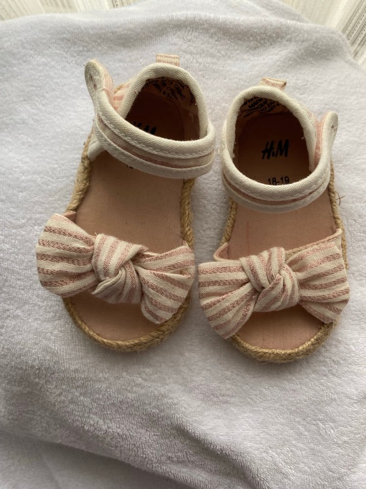 H&M Kız Çocuk Pembe Fiyonklu Sandalet - Görsel 5