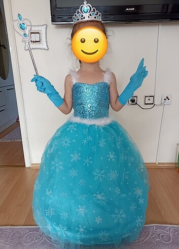 3 yaş mavi Tarlatanlı elsa abiye