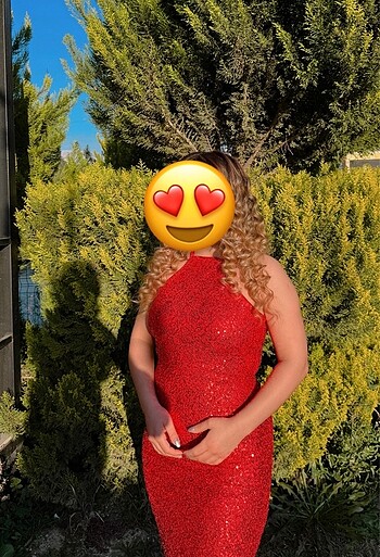 s Beden kırmızı Renk Kırmızı midi boy abiye elbise