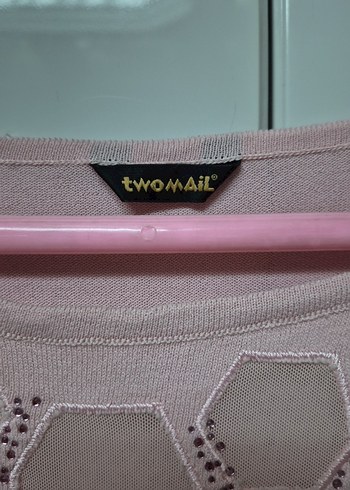 Pembe Örgü Kadın Tişört - Görsel 2