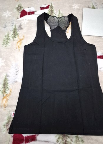 Siyah Dantelli V Yakalı Kadın Atlet - Görsel 2