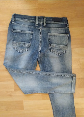 28 Beden mavi Renk Kadın Mavi Parlak Jean Pantolon