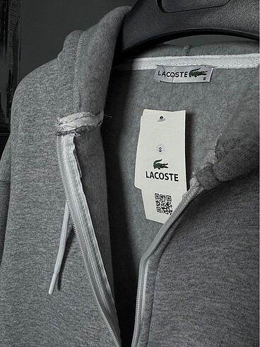 l Beden gri Renk Lacoste Fermuarlı Sweatshirt