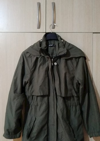 kadın Haki Düğmeli Midi Yağmurluk - Görsel 10