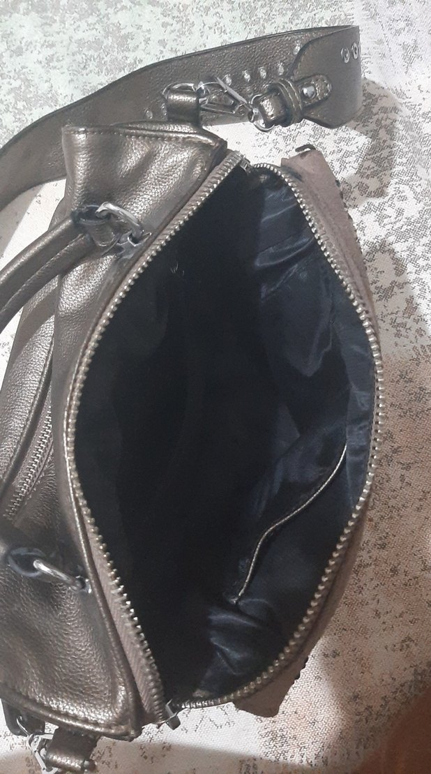 Kemer Detaylı Yılan Desenli Deri Kadın Çanta - Görsel 2