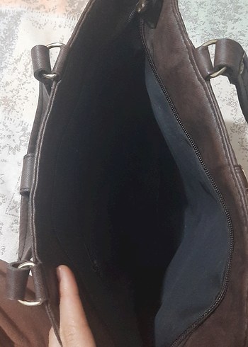 Kahverengi Deri Tokalı Kadın Çanta - Görsel 3