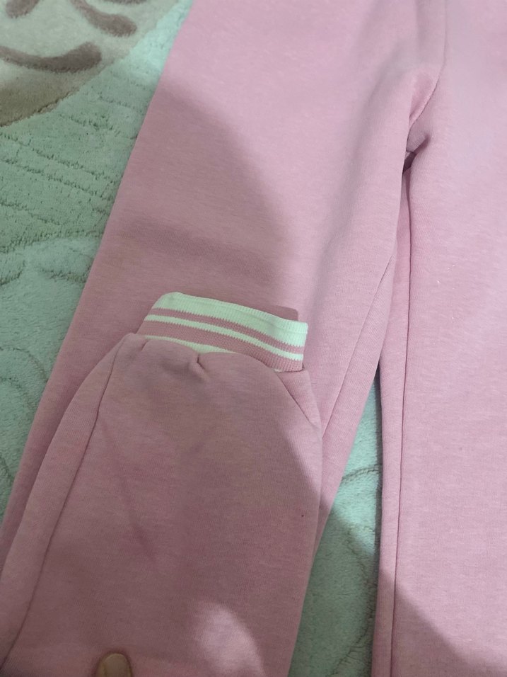 Kızlar için Pembe Nakışlı Rahat Eşofman - Görsel 2