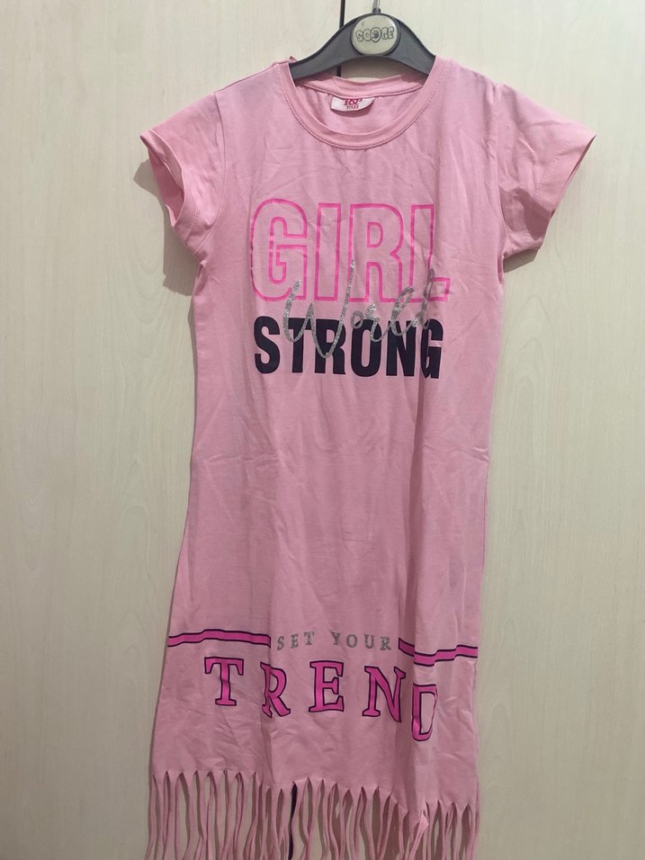 Püsküllü Pembe Kız elbise - Görsel 2