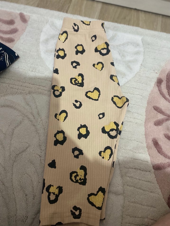 Baskılı Kız Tayt, Pliseli, Sokak Stili - Görsel 2