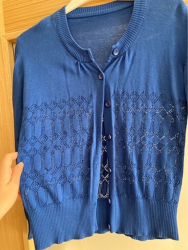 Diğer Saks mavisi hırka