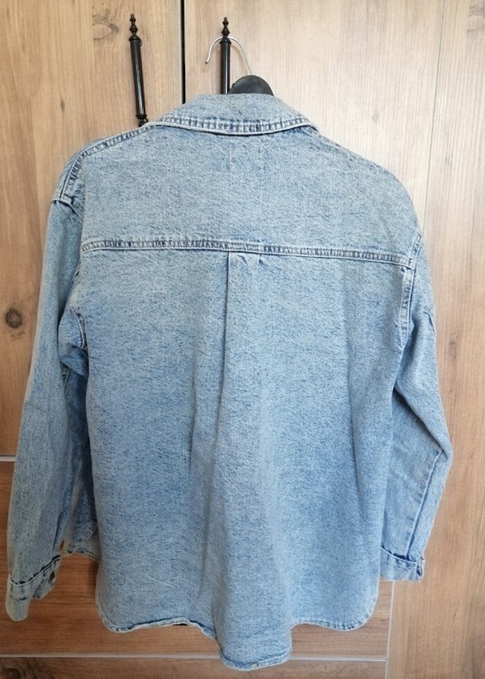 Mavi bayan kot gömlek - Görsel 2