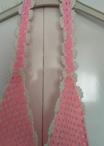 Beden Nakışlı el örmesi Pembe Mutfak Önlüğü