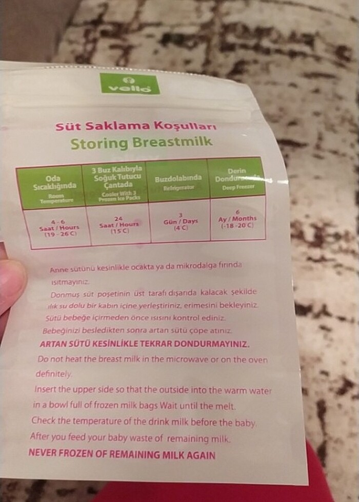 Süt saklama poşeti  - Görsel 2