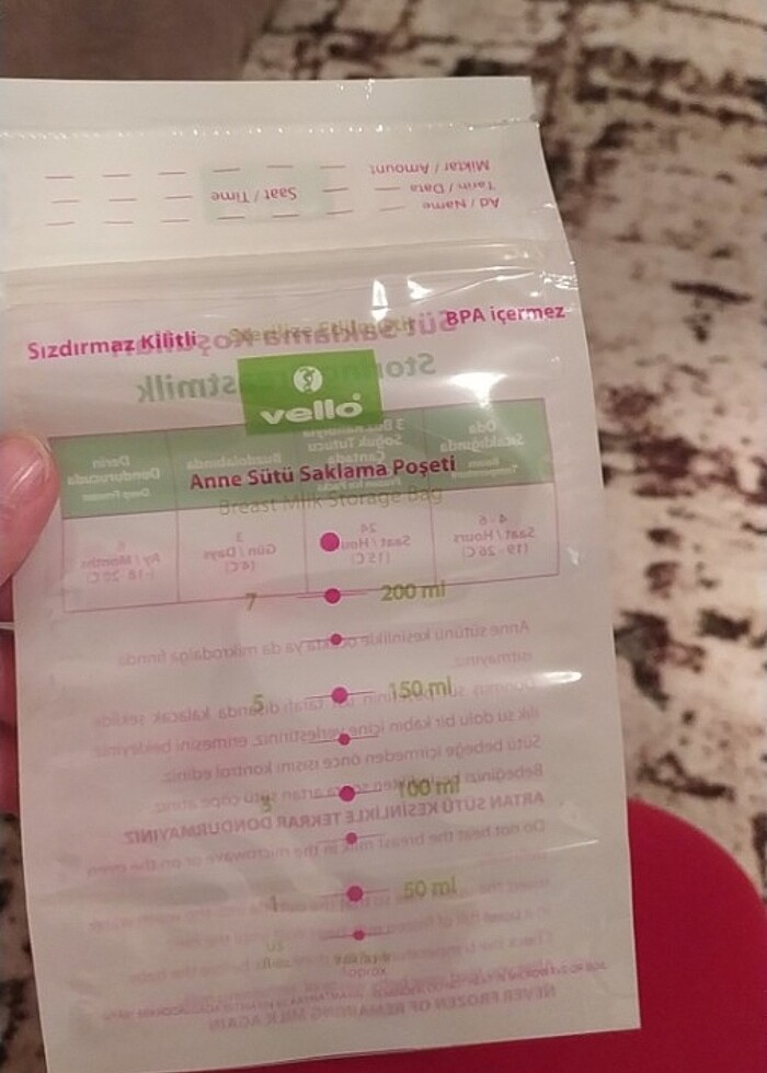 Süt saklama poşeti  - Görsel 3