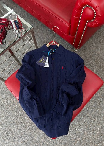 Polo Ralph Lauren Lacivert Polo Yaka Triko Kazak
