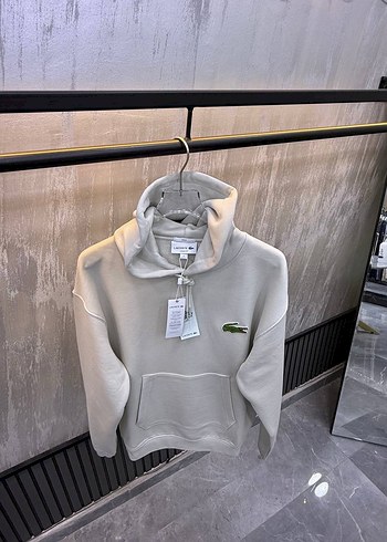 Lacoste Krem Kapusonlu Sweatshirt